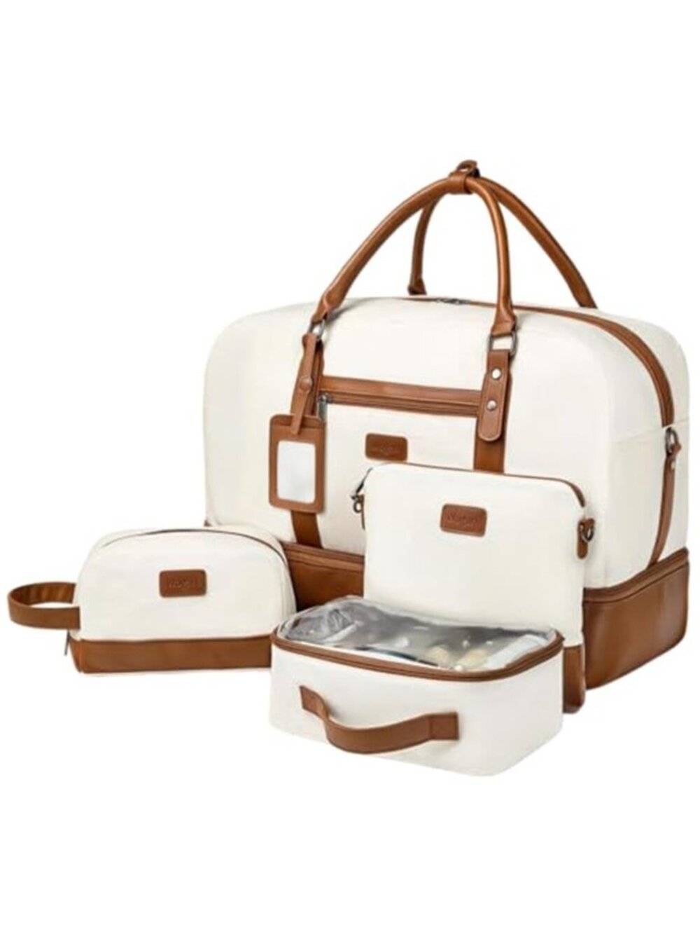 4PCS Women's Weekender Bags Large Overnight Weekend Travel Duffel Bag